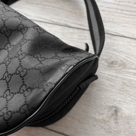 Rare Gucci Black Monogram Guccissima Belt Shoulder Bag Italy - Picture 13 of 14